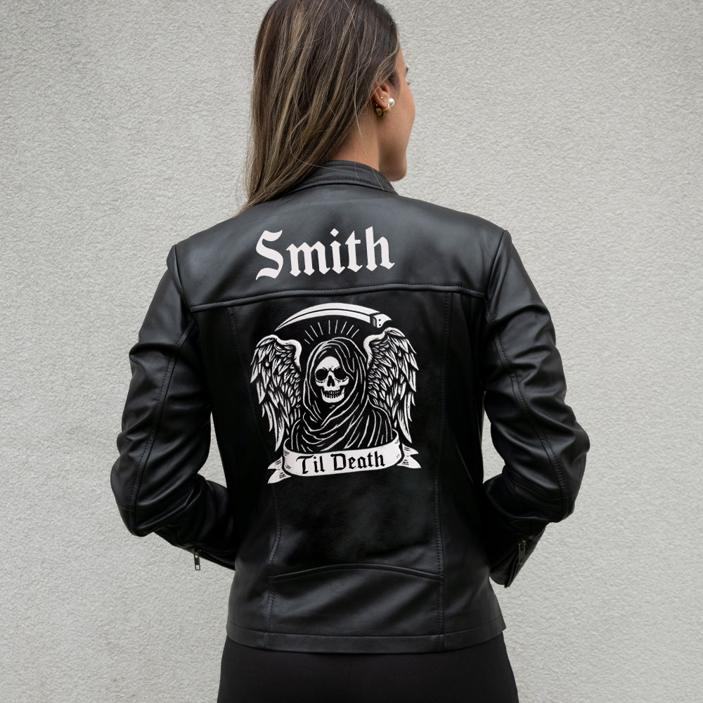 Personalized Til Death Leather Jacket for Him