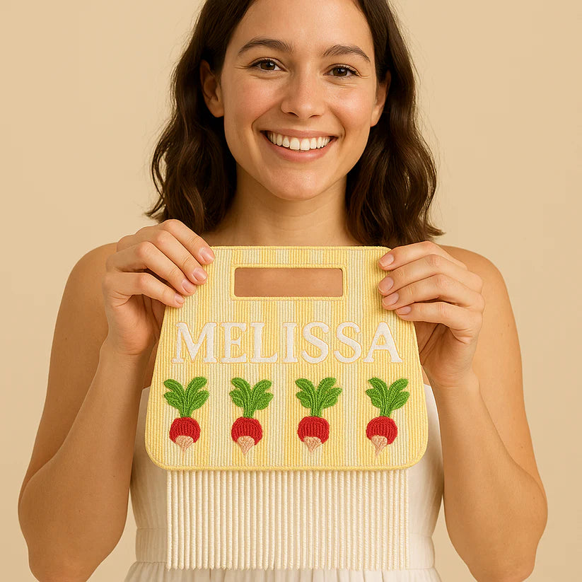 Fully Beaded Stripe Fringe Box Bag for Bride