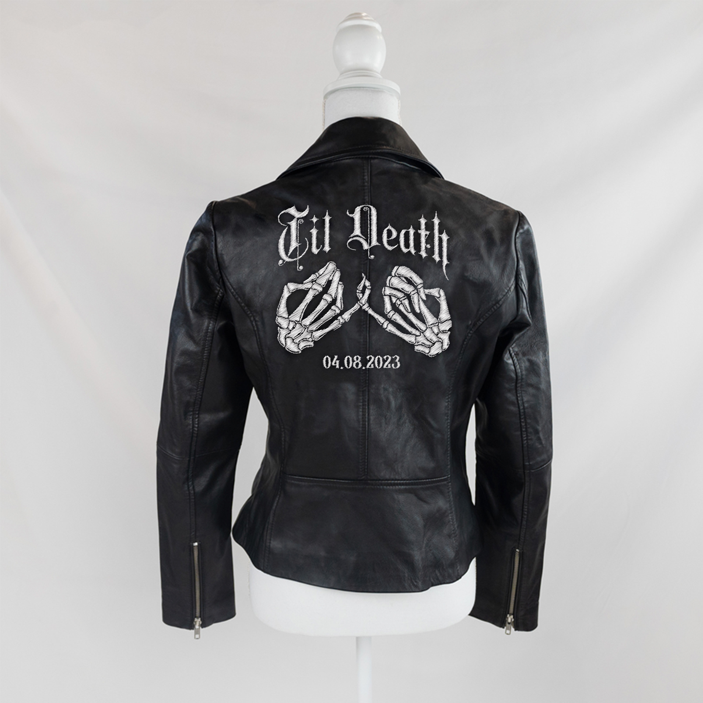 Skeleton Hand Till Death Leather Jacket