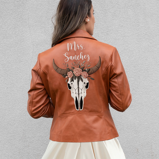 (Real Leather) Personalized Bridal Shower Leather Jacket