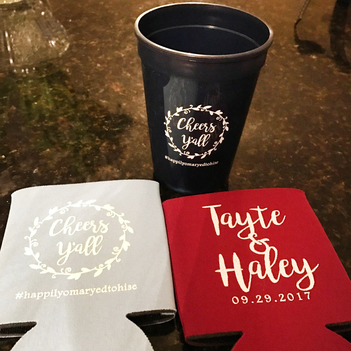 Cheers Y'all Wedding Can Coolers (CS 18)
