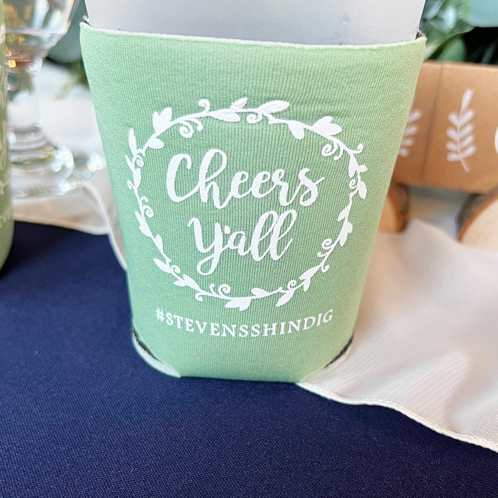 Cheers Y'all Wedding Can Coolers (CS 18)