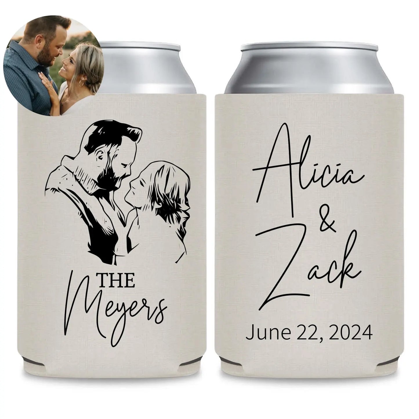 Couples Portraits and Photos Can Coolers