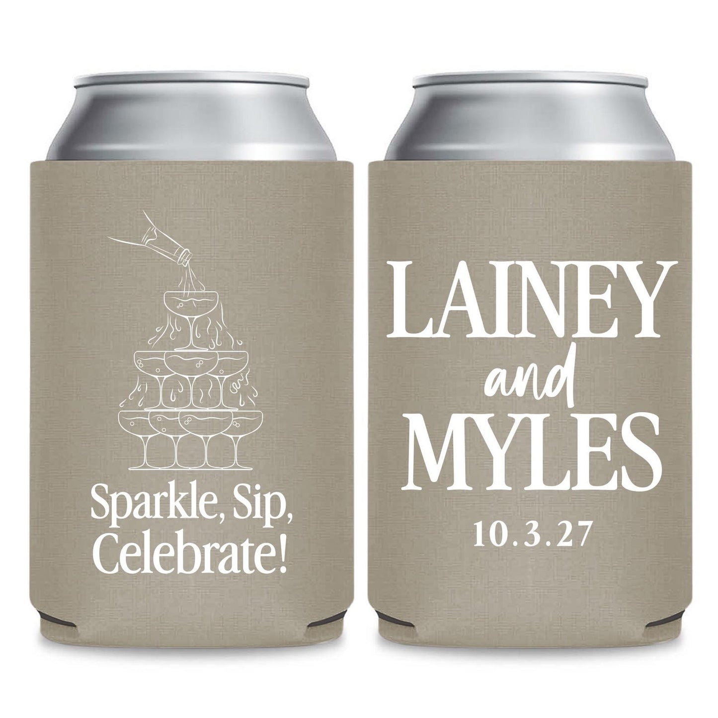 Married and Merry Wedding Beer Can Coolers (KT 307)