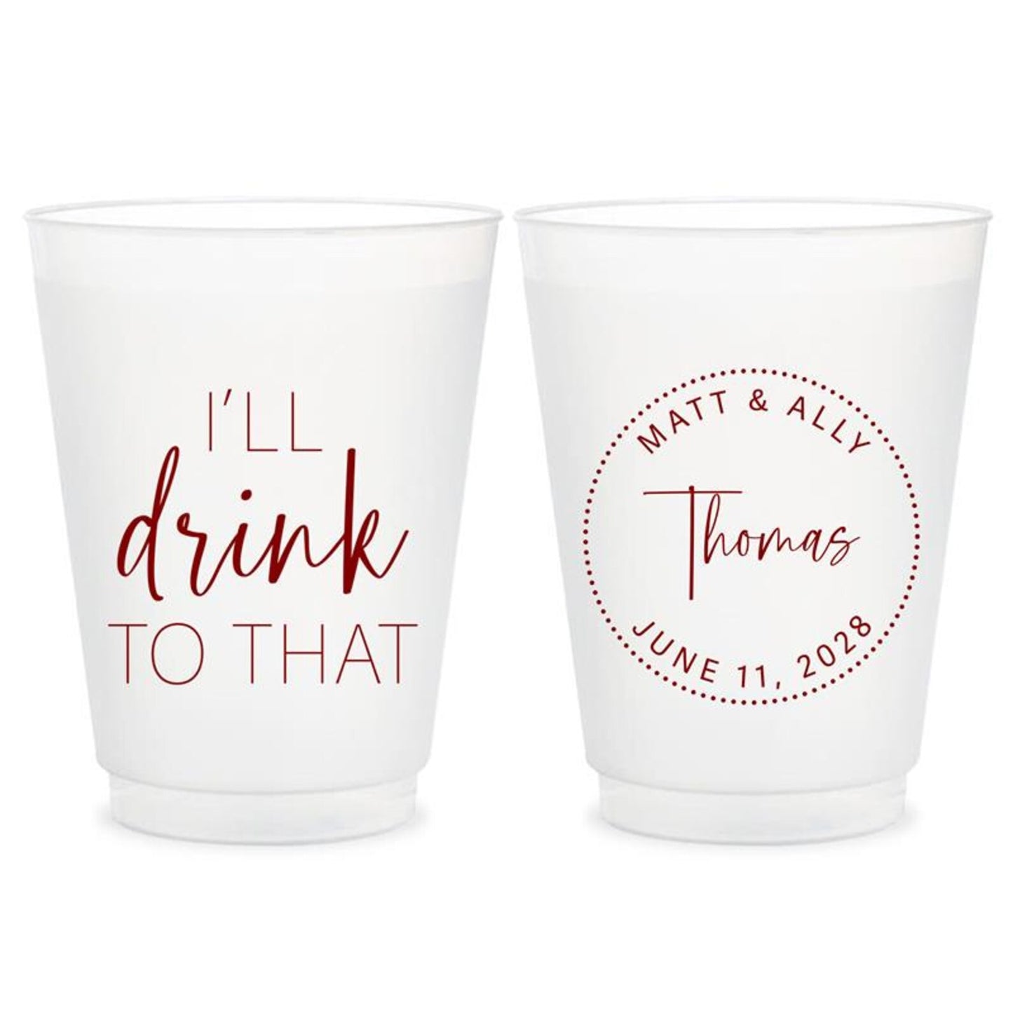 Wedding Plastic Frosted Cups (KT 313)