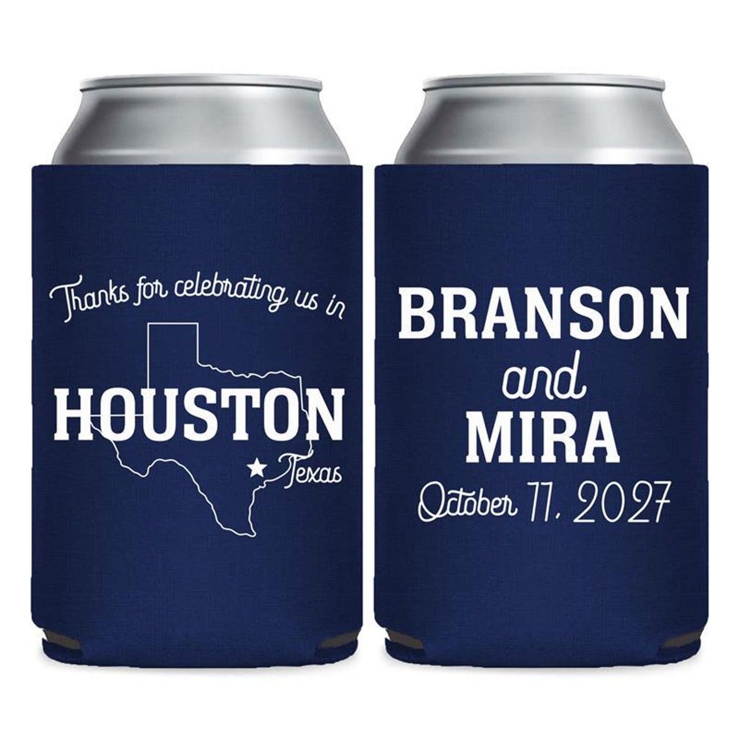Custom State Wedding Can Coolers (PR 200)