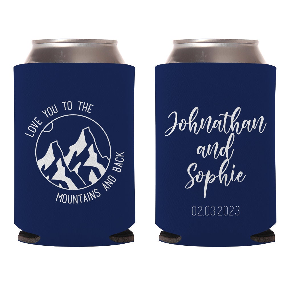 Love You To The Mountains And Back Wedding Can Coolers (PK 183)