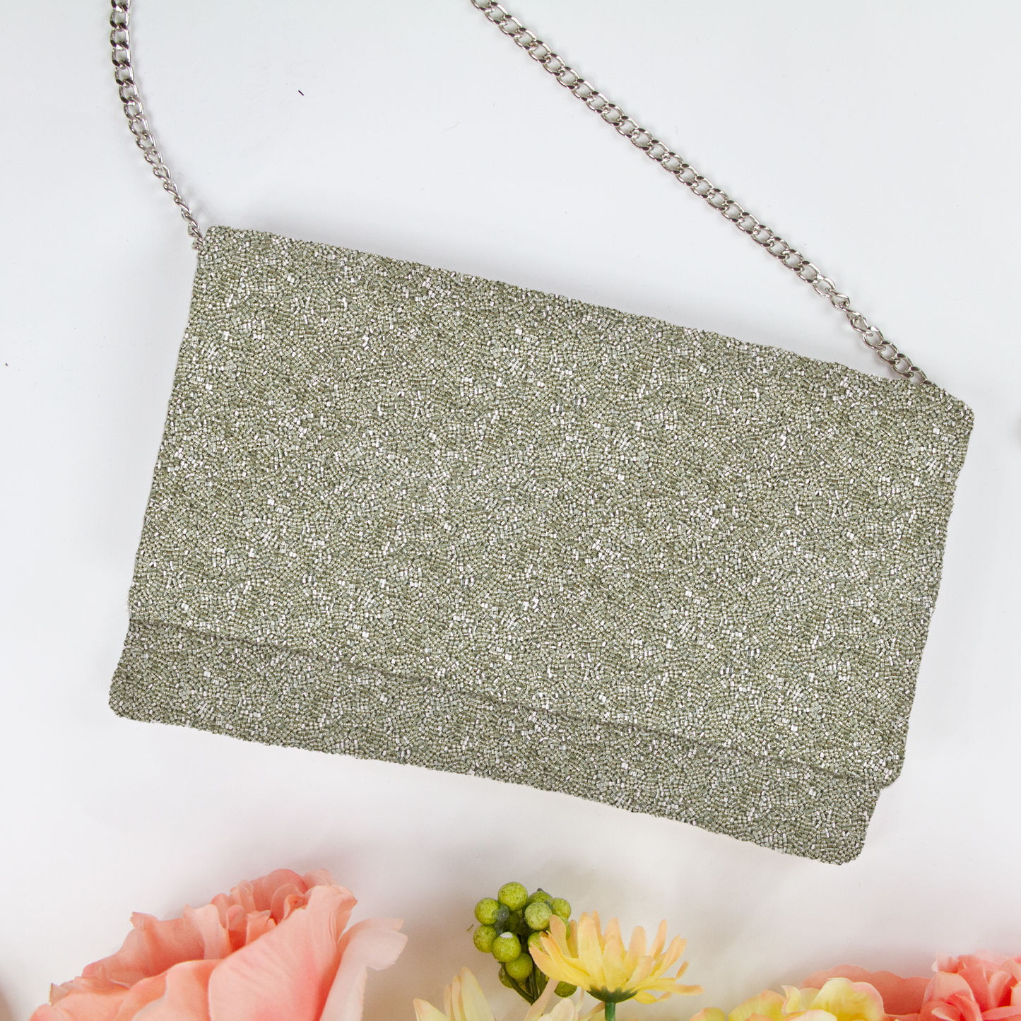 Beaded Canvas Mother of the Bride Custom Clutch - HHFC