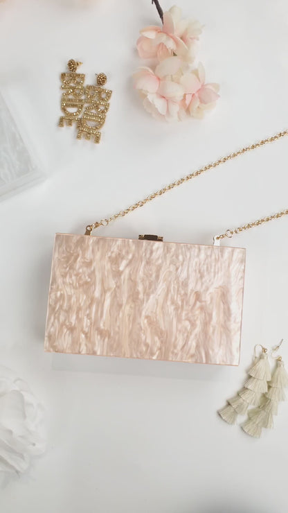 Personalized Marbled Acrylic Clutch Bag