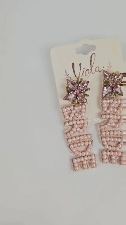Pink Pearl Bride Earrings