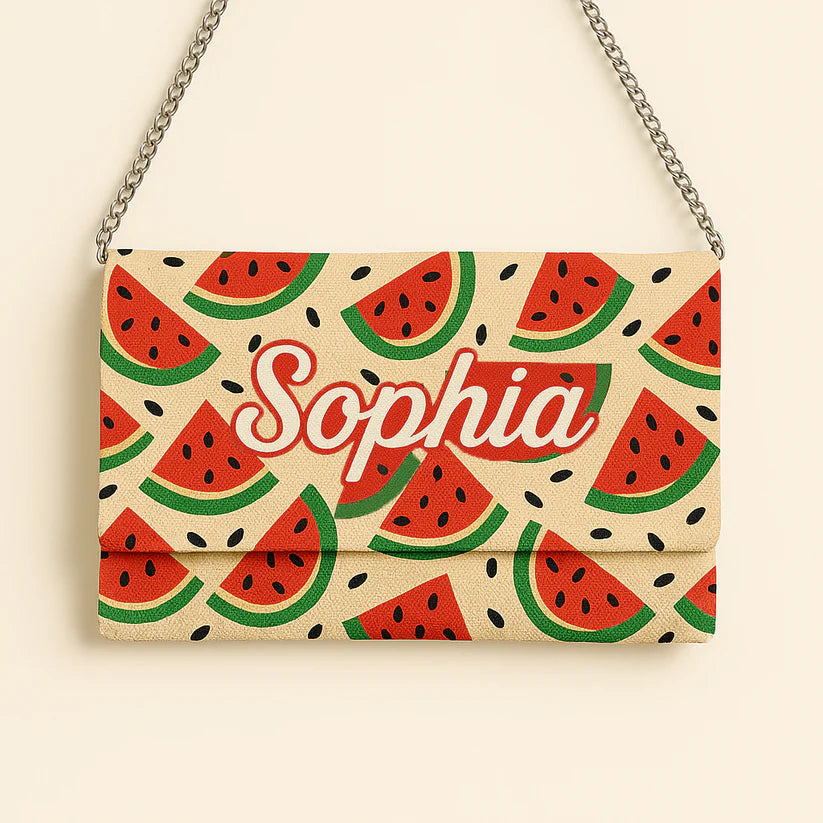 Custom Beaded Canvas Clutch for Bridesmaid