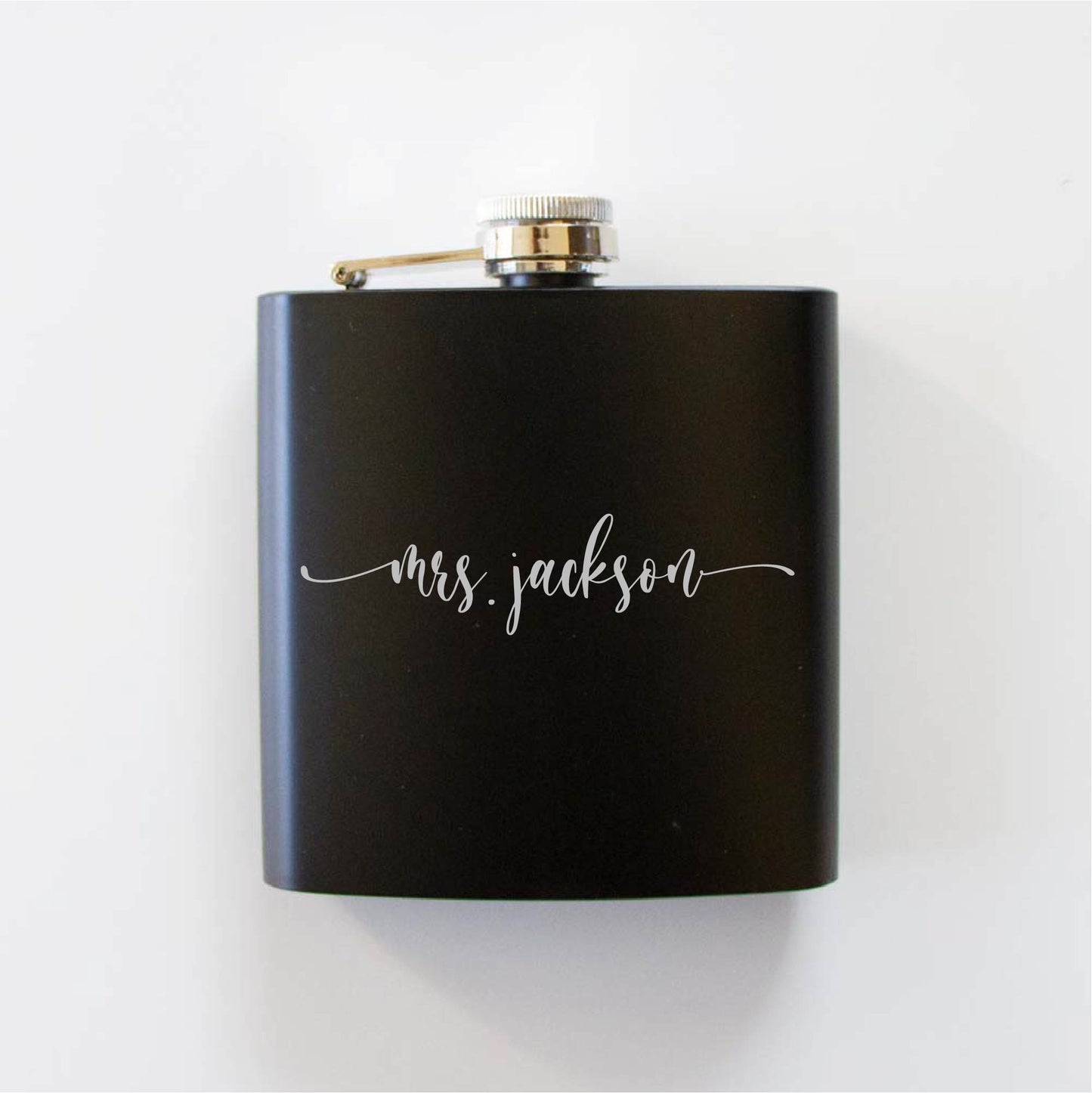Mrs. (Last Name) Black Hip Flask