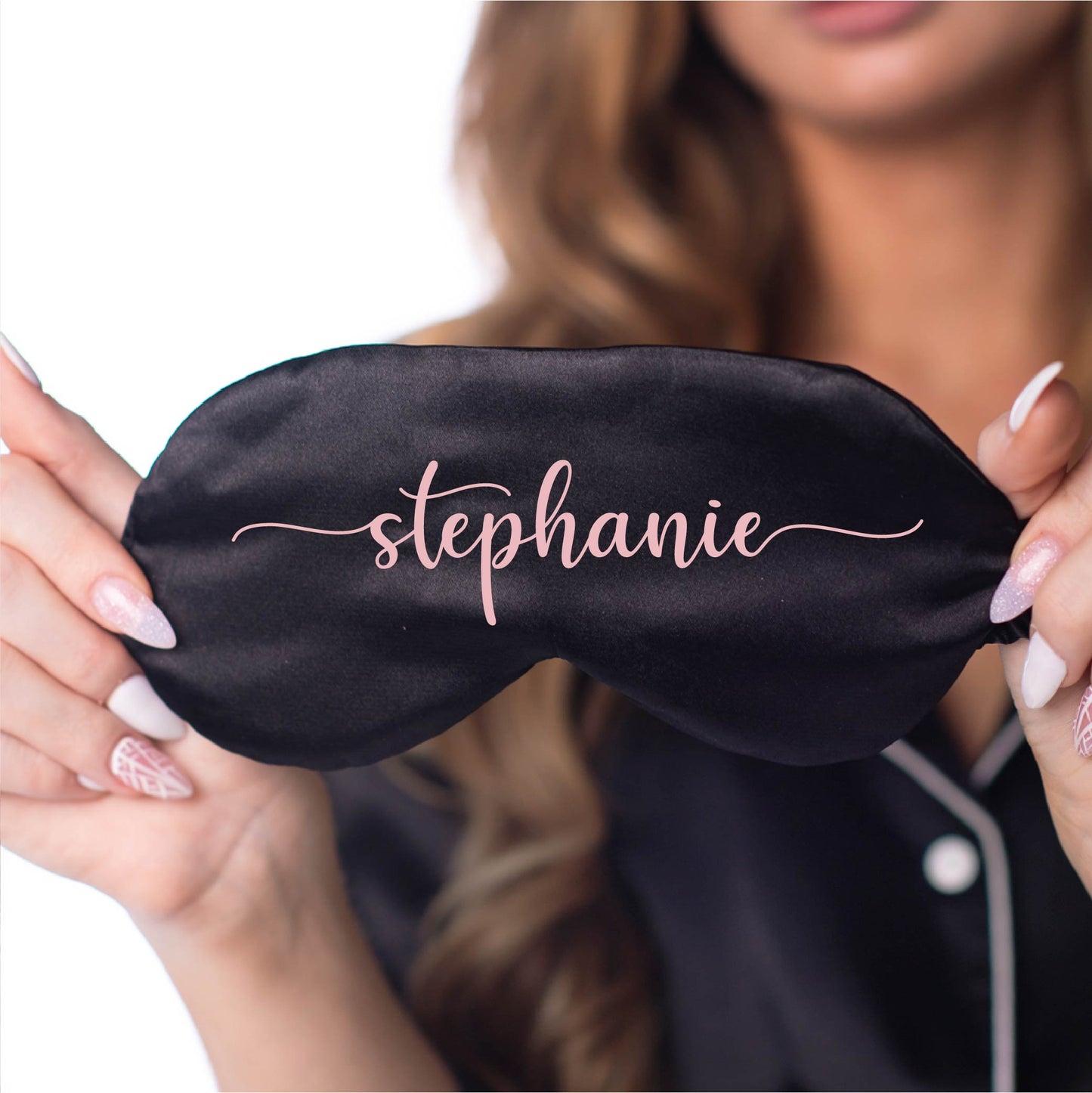 Personalized Swirl Wedding Eye Mask