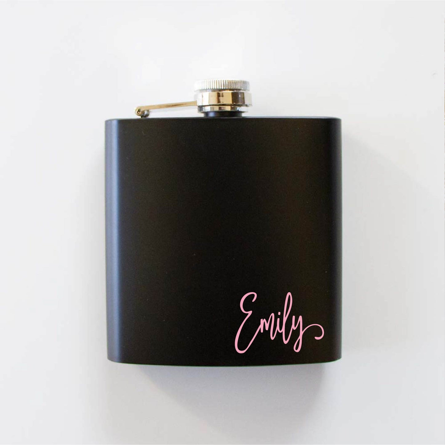 Custom Name Bridesmaid Black Hip Flask