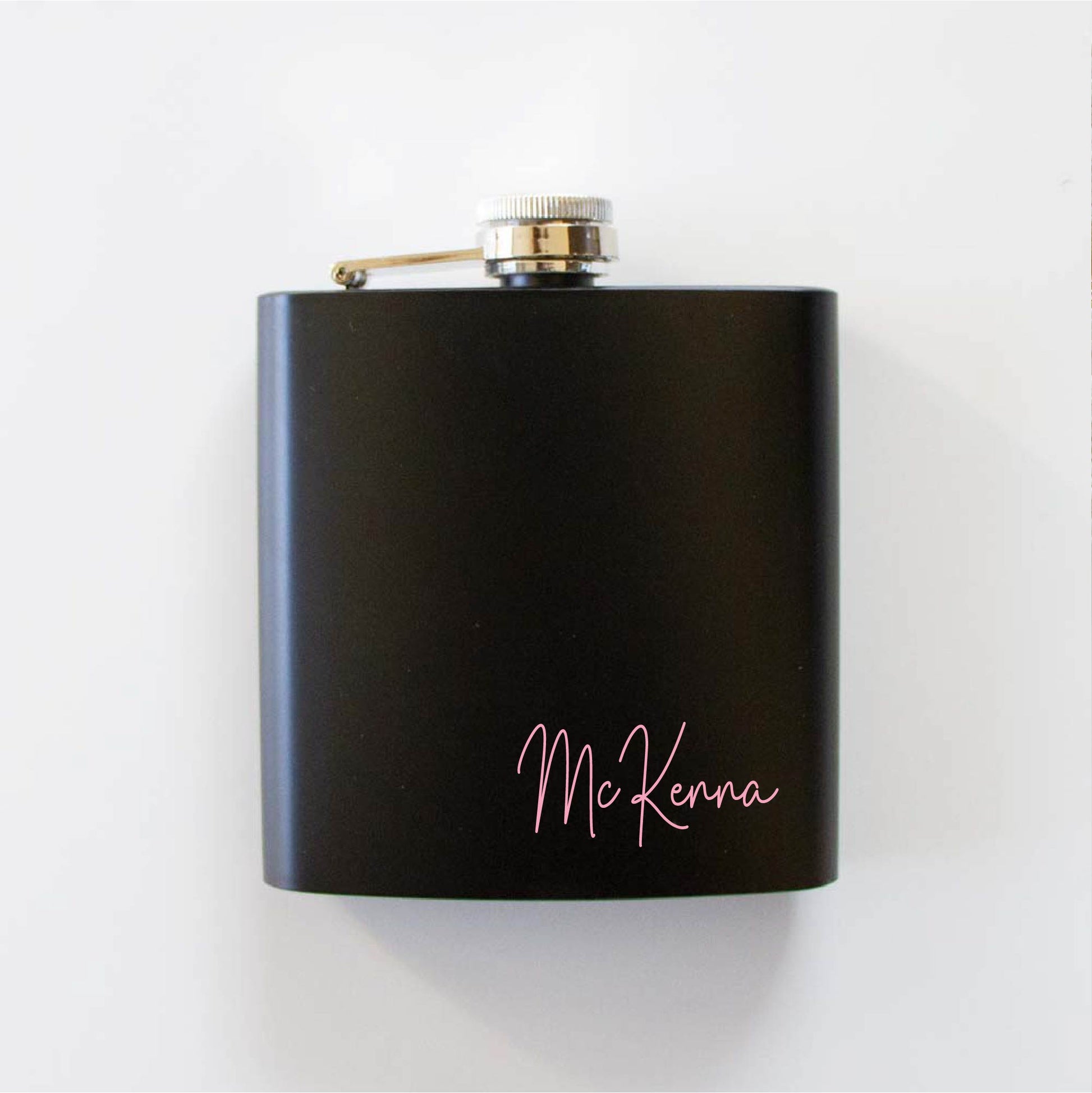 Personalized Bridesmaid Black Hip Flask Gift