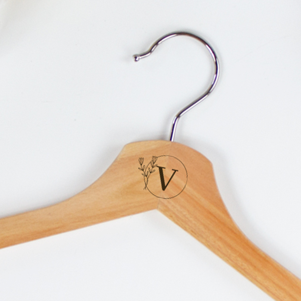 Initial Engraved Wooden Hanger