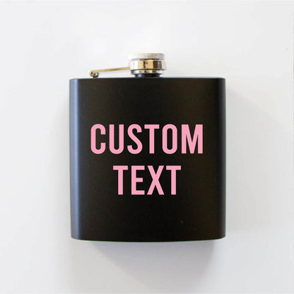 Custom Wedding Black Hip Flask