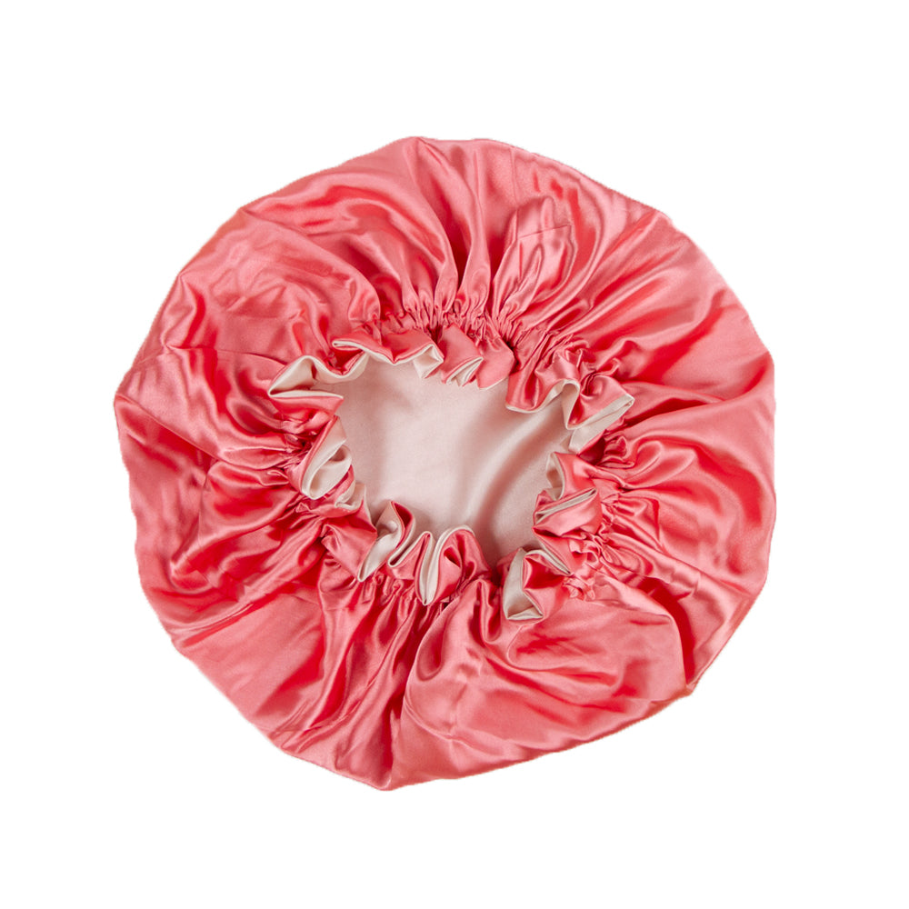 Coral Satin Bonnet