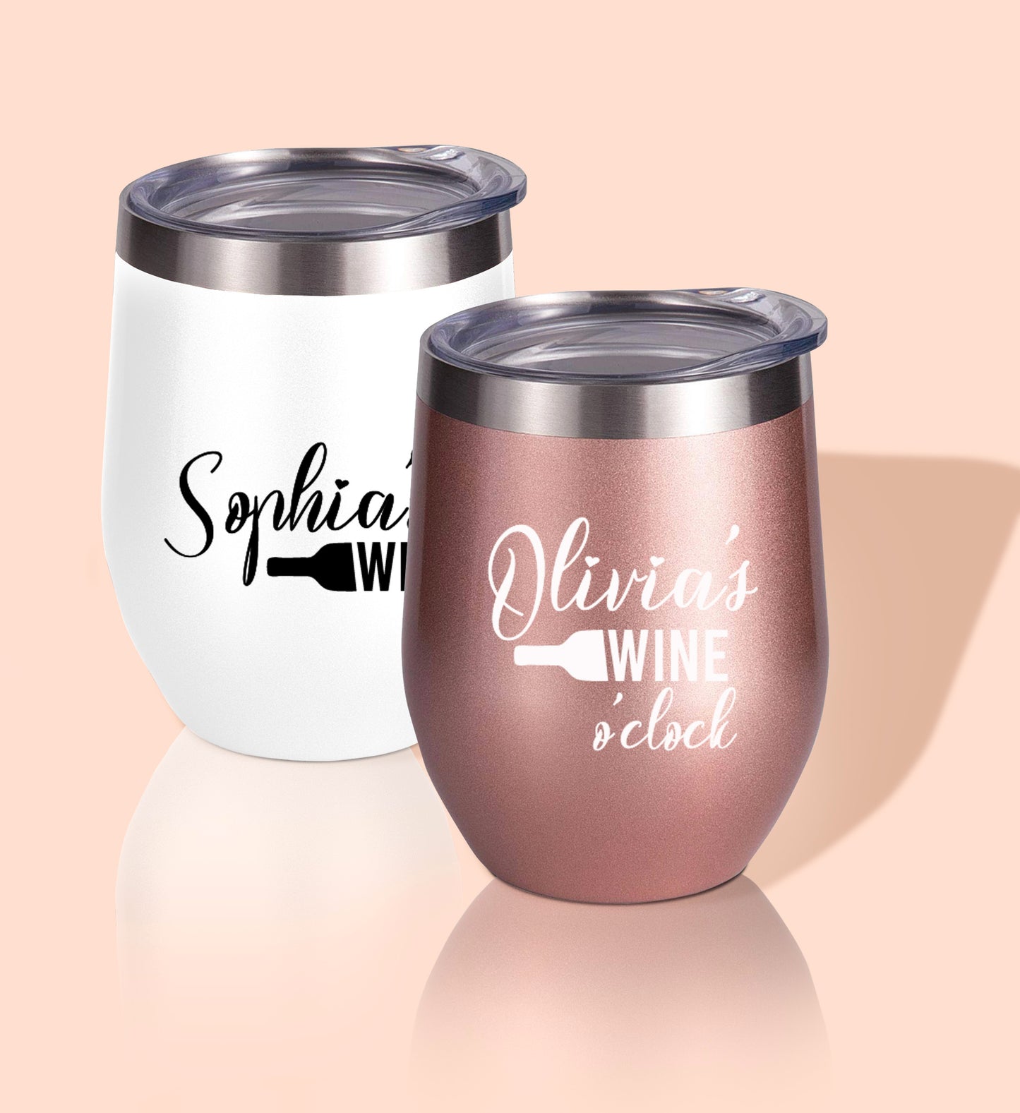 Wine O'Clock Wedding Wine Tumblers