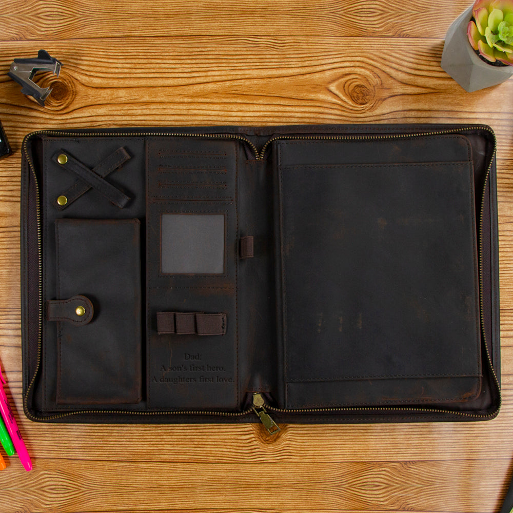 Engraved Office Leather Portfolio