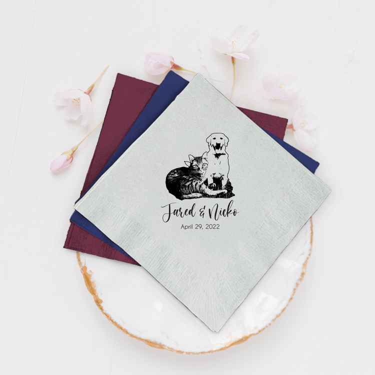 Personalized Pet Wedding Paper Napkins (369)