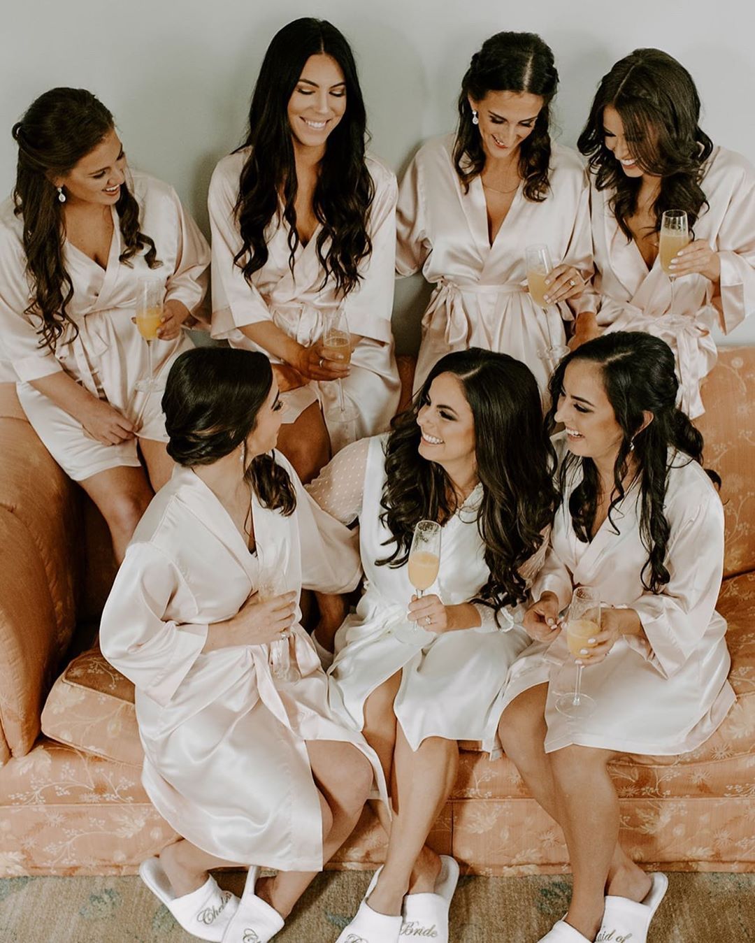 Champagne Satin Kimono Bridal Robe All Sizes 2- Bridesmaid Robe - Affordable Robe - Wedding Gift - Bridal Gift - Bridesmaid Gift - Satin Robe - Kimono Robe - PrettyRobes