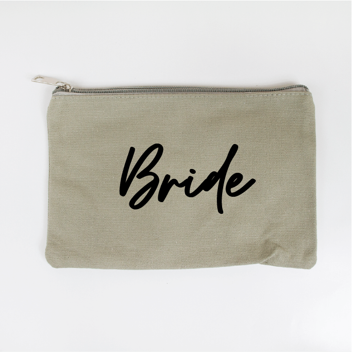 Cursive Bridal Makeup Bag Gifts