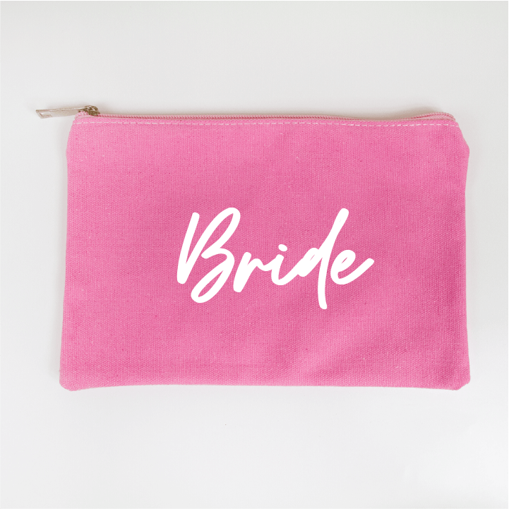 Cursive Bridal Makeup Bag Gifts