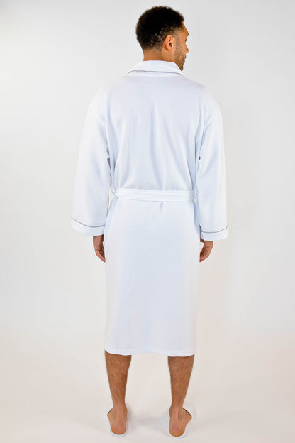 His Hers Grid Style Bath Robe White