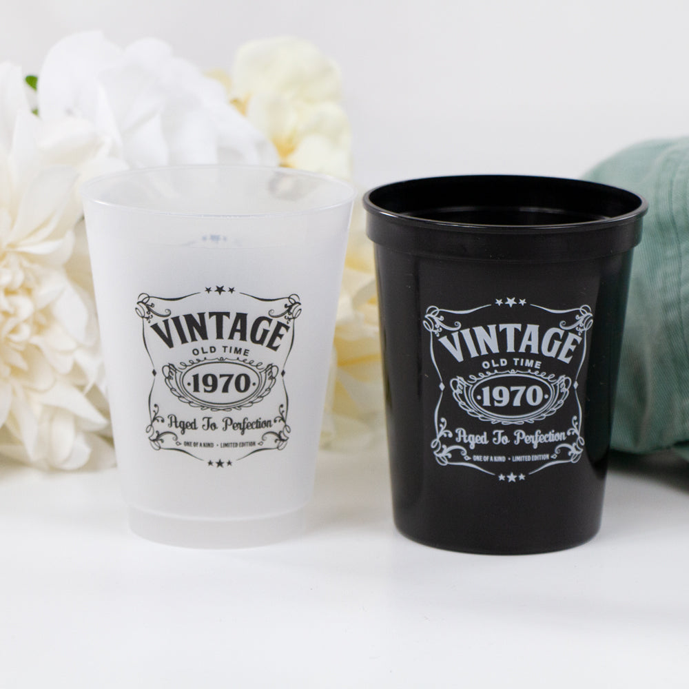 1970 Vintage Birthday Cups