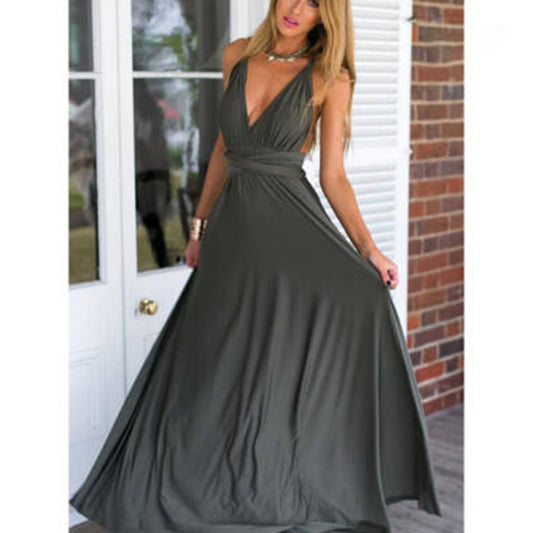 Charcoal Bridesmaid Maxi Dress