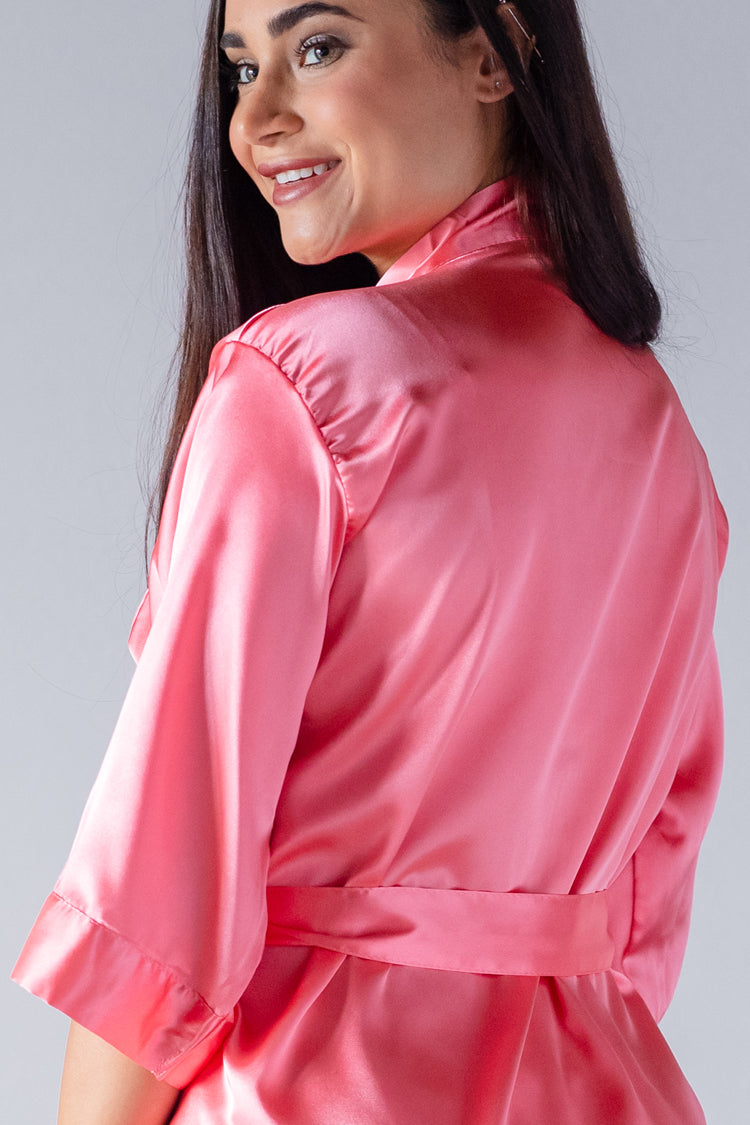 Coral Robe Close Back