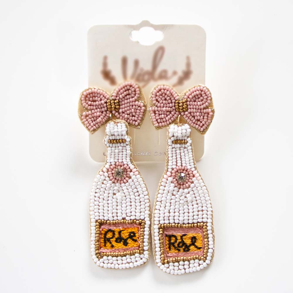 White Rose Bottle Earrings