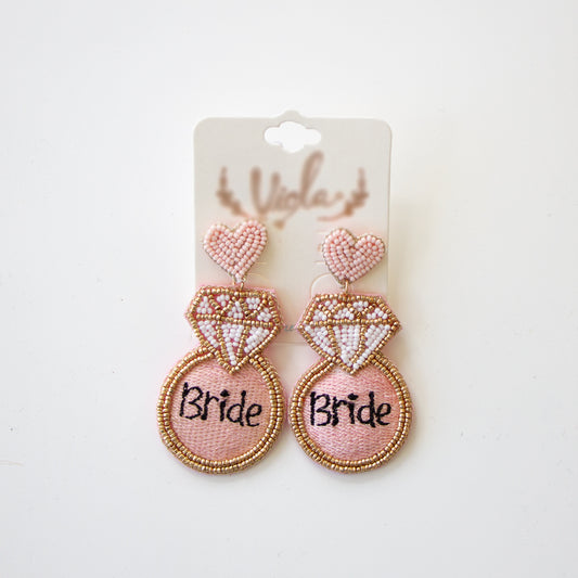 Pink Diamond Ring Earrings