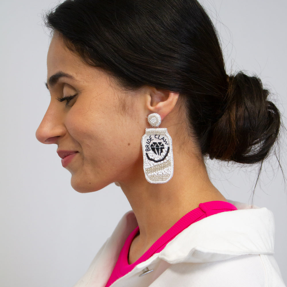 Silver Bride Claw Earrings