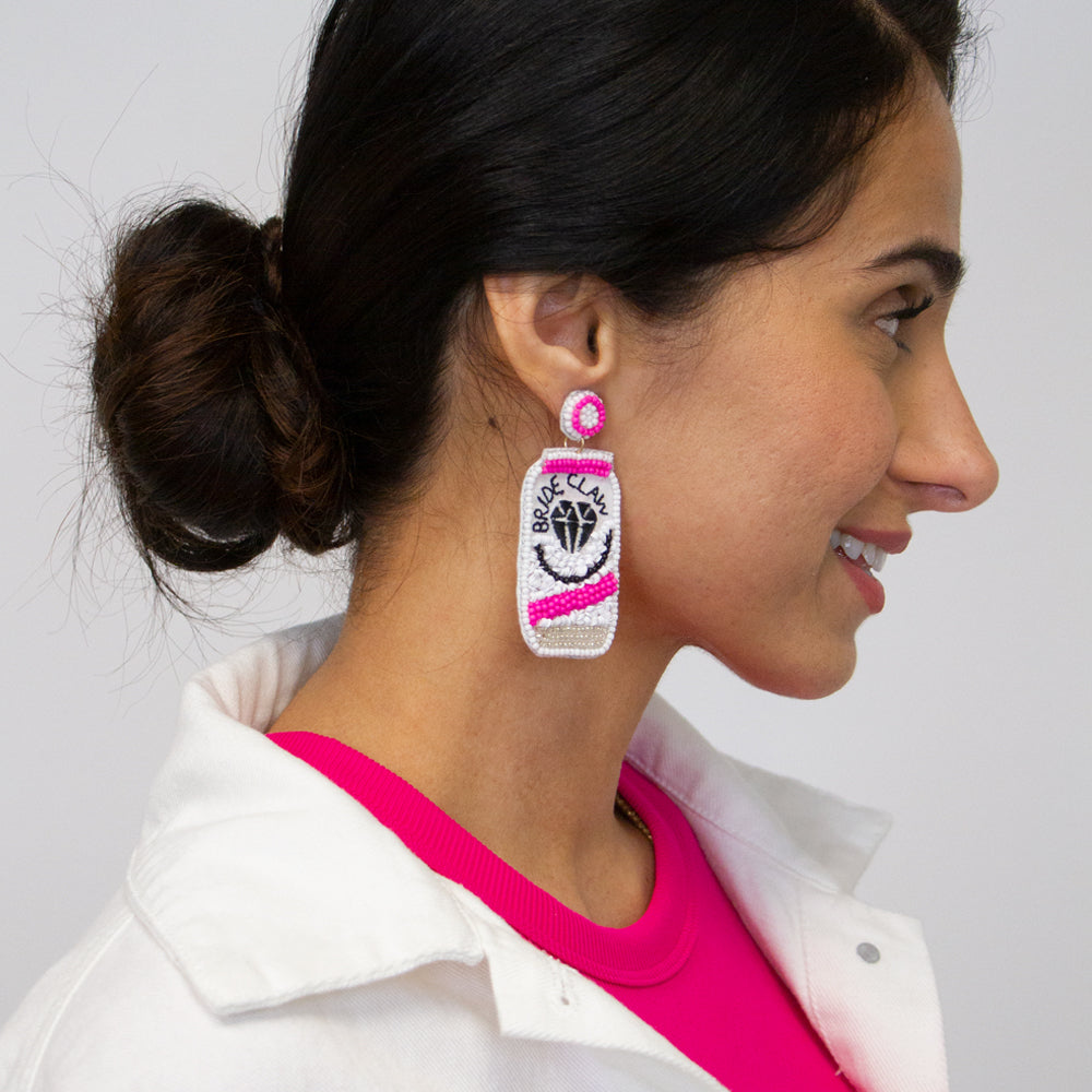 Pink Bride Claw Earrings