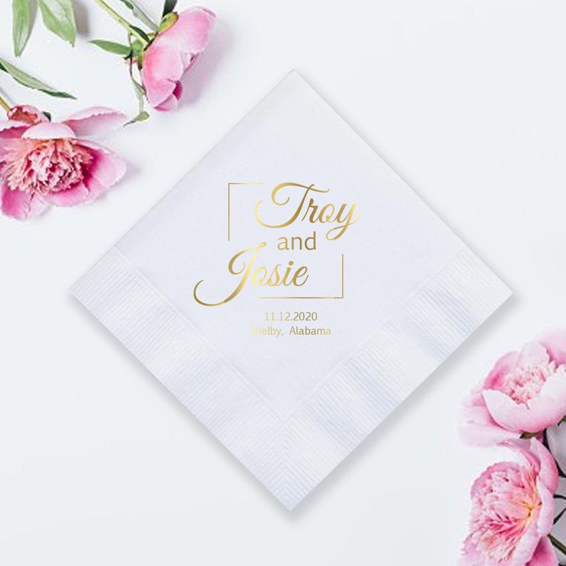 Metallic Printed Wedding Napkins (LPN3)