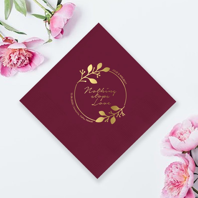 Nothing Stops Love Wedding Napkin (LPN5)