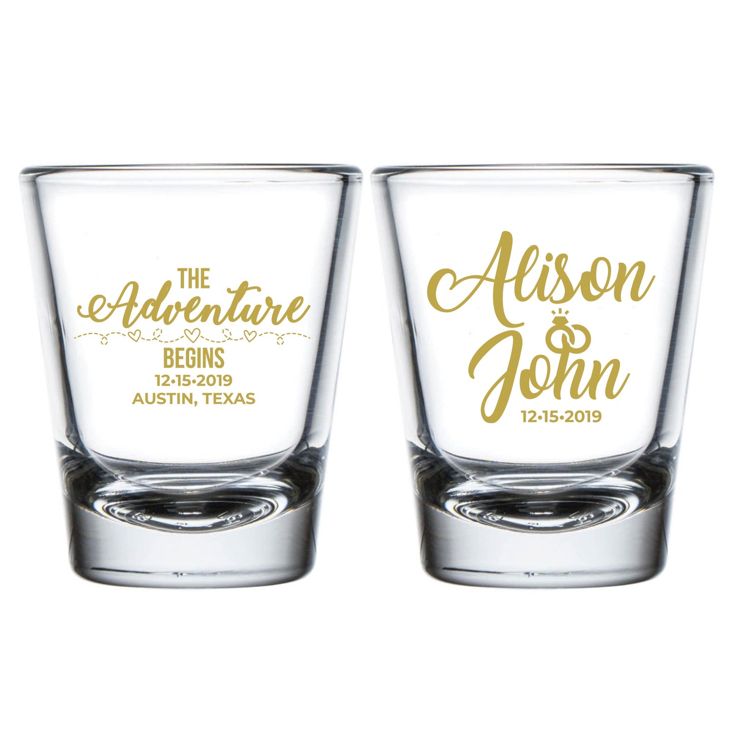 Personalized Wedding Shot Glass (aj)
