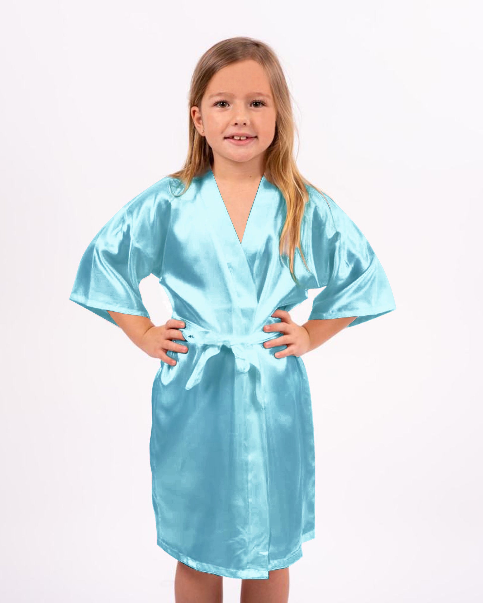 Regal Purple Satin Kimono Robe