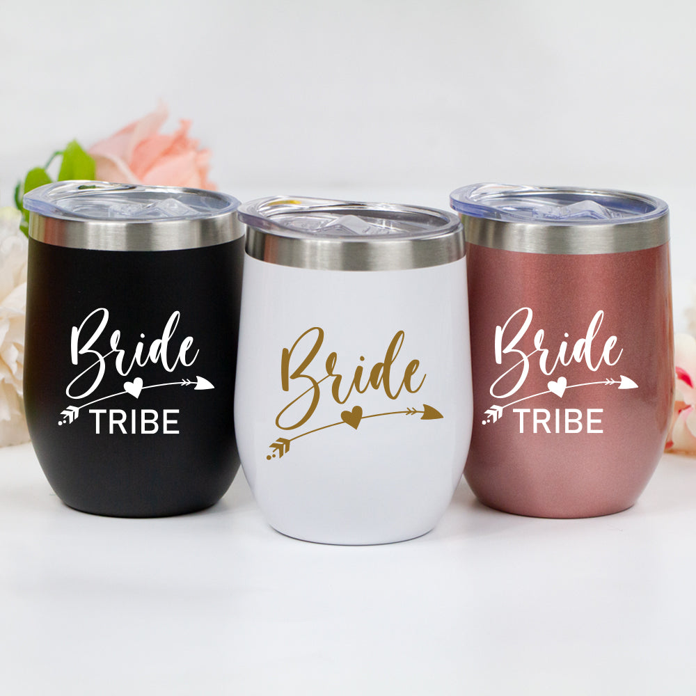 Bride, Bride Tribe Wine Tumblers - Arrow Style