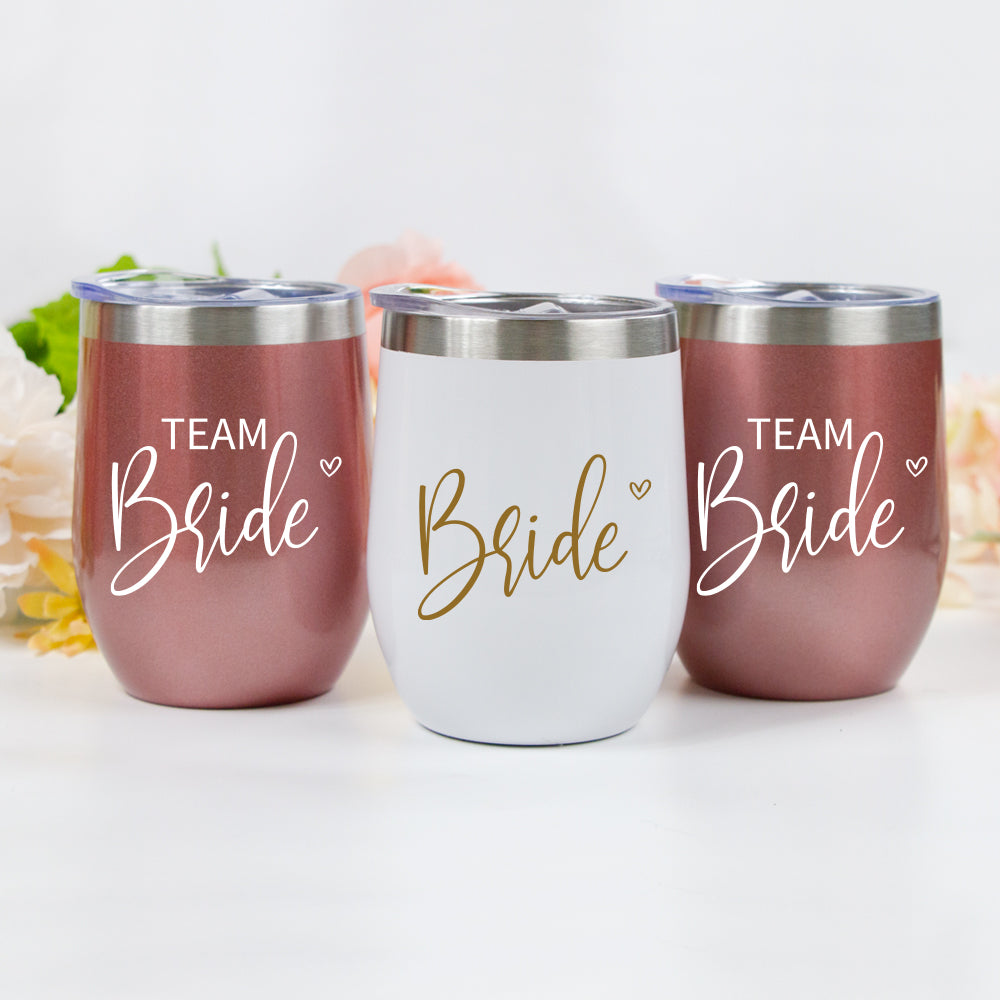 Bride and Team Bride Bachelorette Wine Tumblers