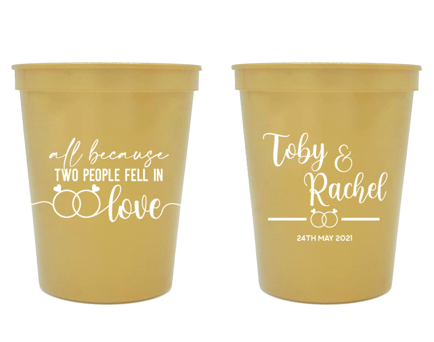 All Because Two People Fell In Love Wedding Stadium Cups