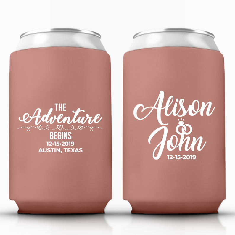 Custom Wedding Can Cooler (aj)