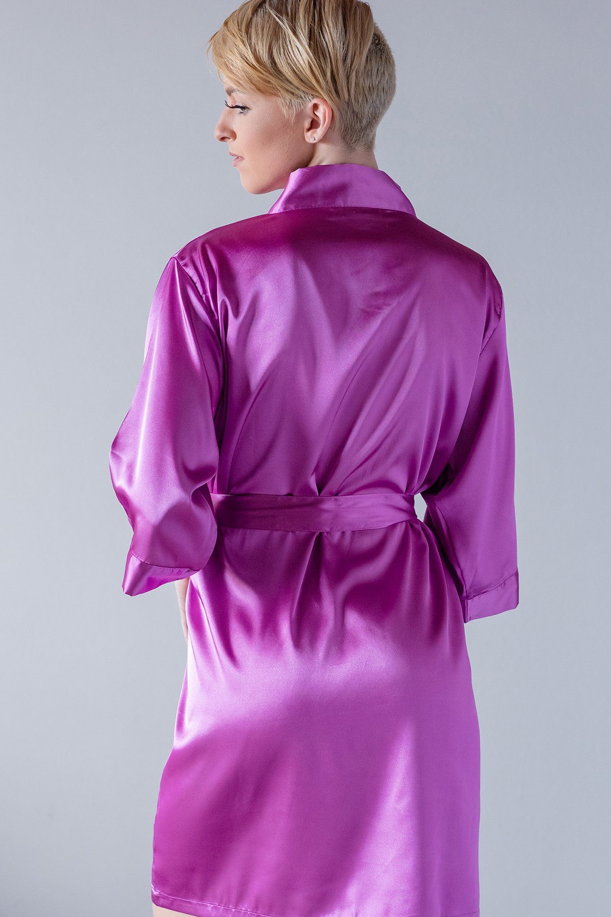 Orchid Satin Kimono Robe adult