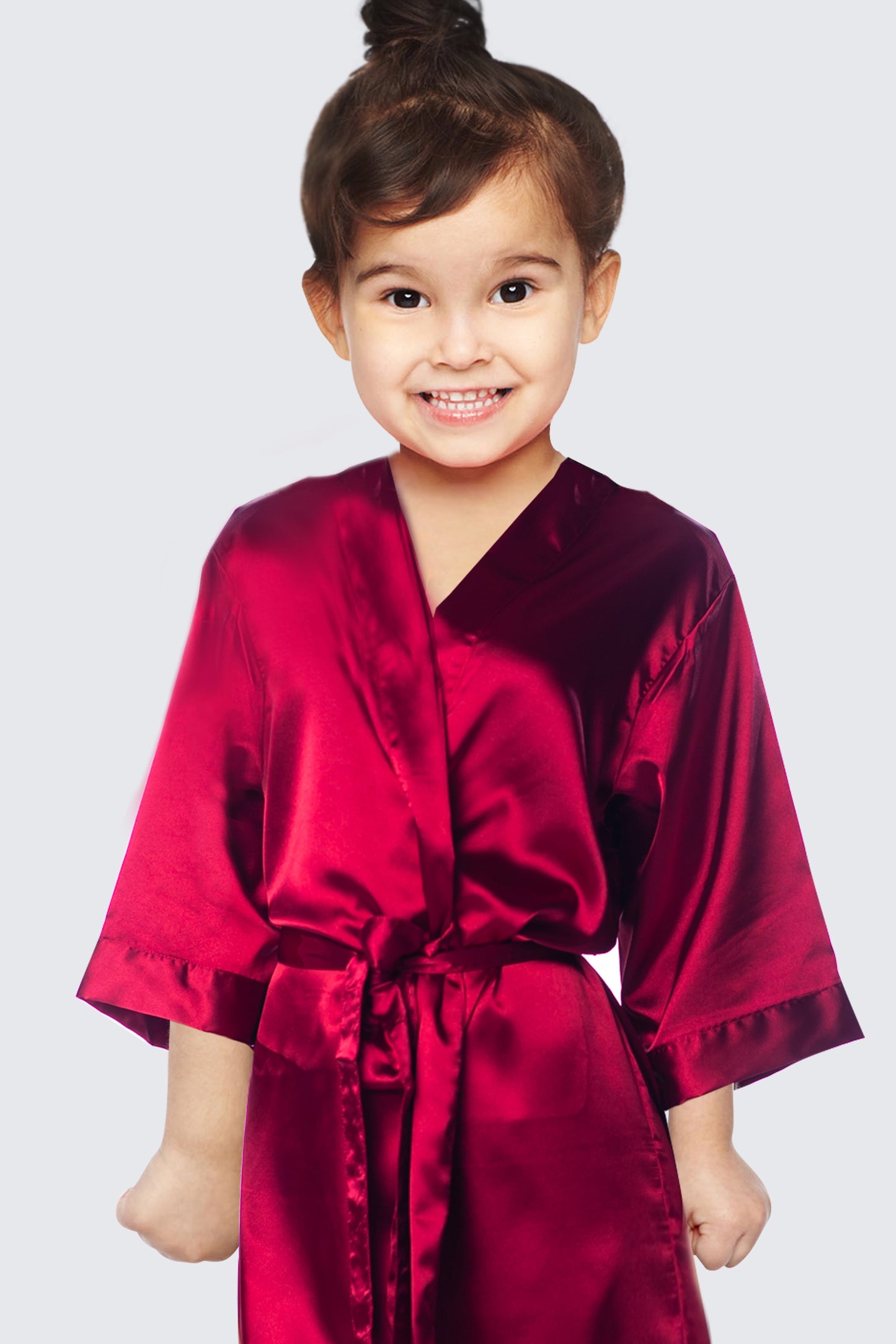 Burgundy Satin Kimono Bridal Robe Junior - Bridesmaid Robe - Affordable Robe - Wedding Gift - Bridal Gift - Bridesmaid Gift - Satin Robe - Kimono Robe – PrettyRobes