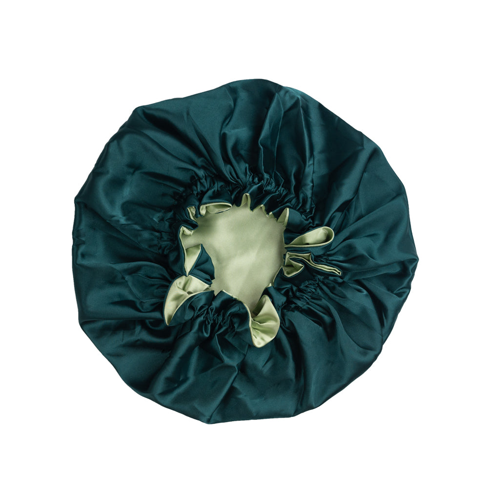 Dark Green Satin Bonnet