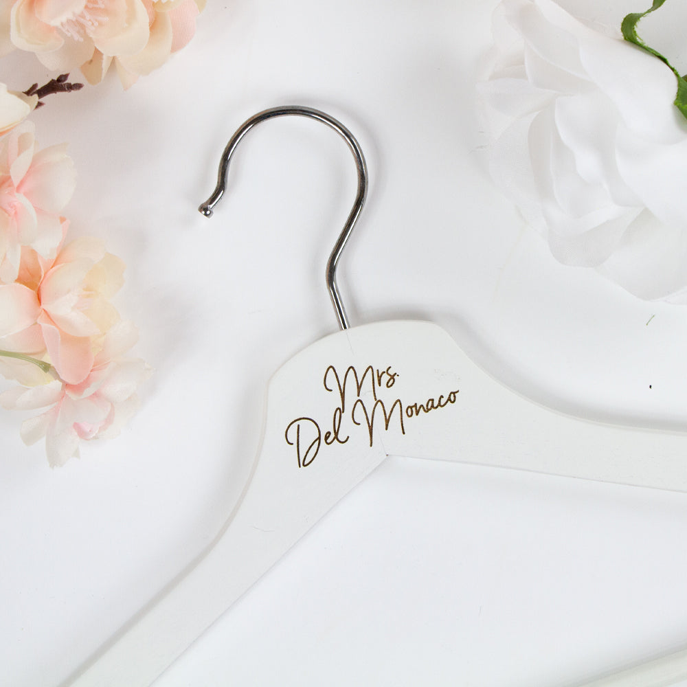 (Light Brown) Engraved Wooden Hanger