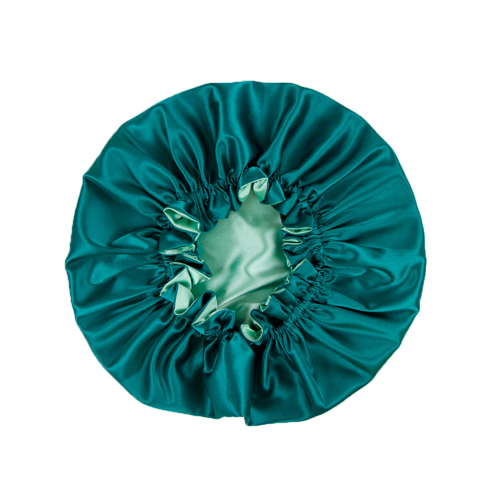 Teal Satin Bonnet