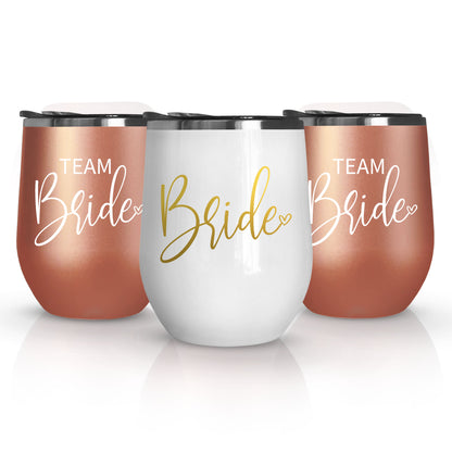 Bride and Team Bride Bachelorette Wine Tumblers